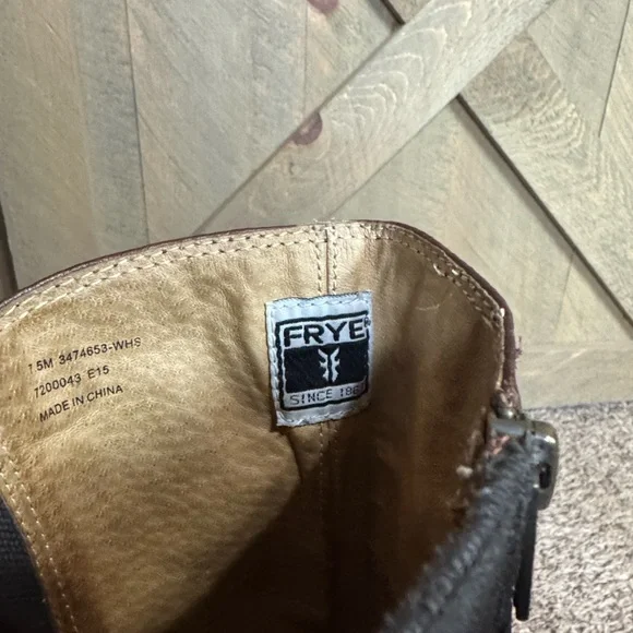 Frye Anna Gore tall whiskey Brown Leather Boots Size 7.5 - Picture 10 of 12